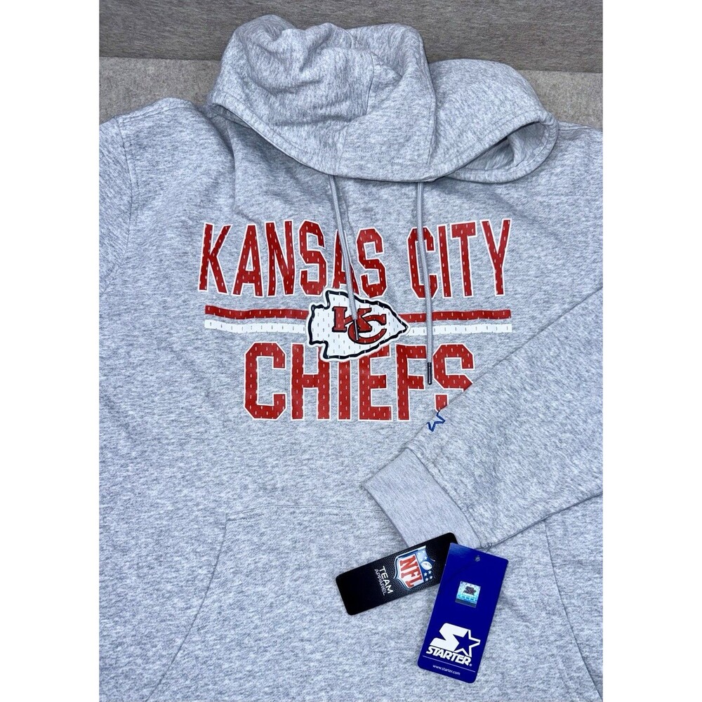 Starter Men’s XXL Gray Kansas City Chiefs Hoodie NWT